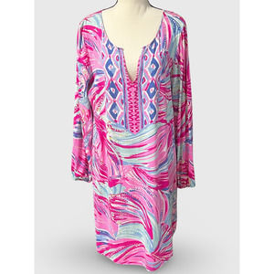 LILLY PULITZER ~ Gianna Tunic Dress, "Oh My Guava", Magenta Dress, Size XL